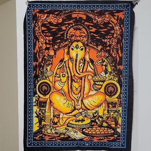 Vibrant Orange Ganesha Wall Hanging